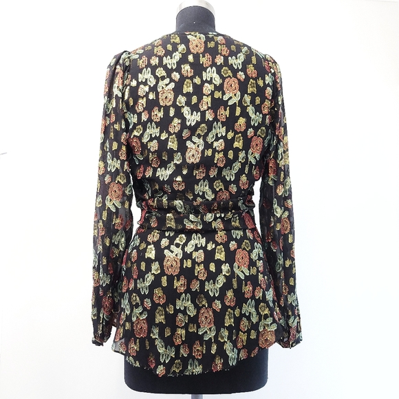 NWOT Veronica Beard Joyce Metallic Floral Silk Jacquard Blouson Sleeve B… - Picture 13 of 14